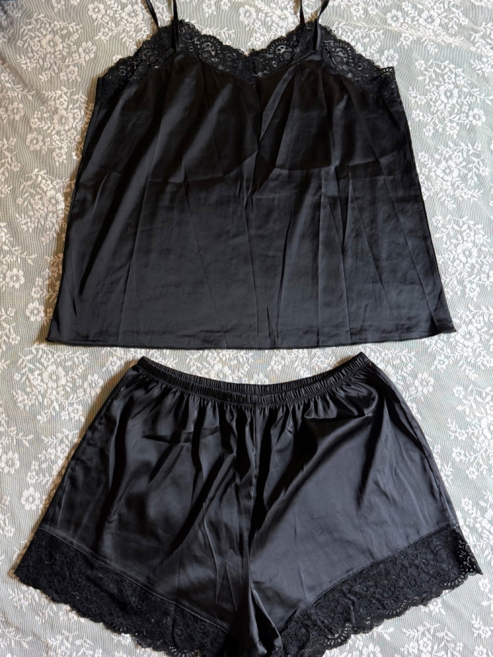 Black lace pajamas